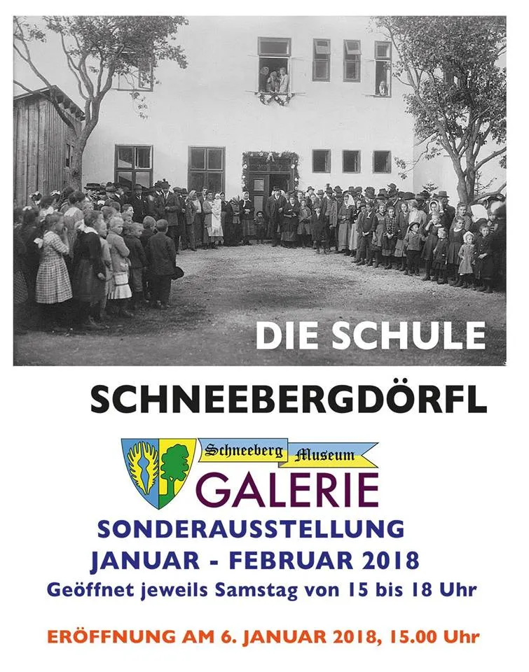 Original exhibition poster: Die Schneebergdörfler Schule