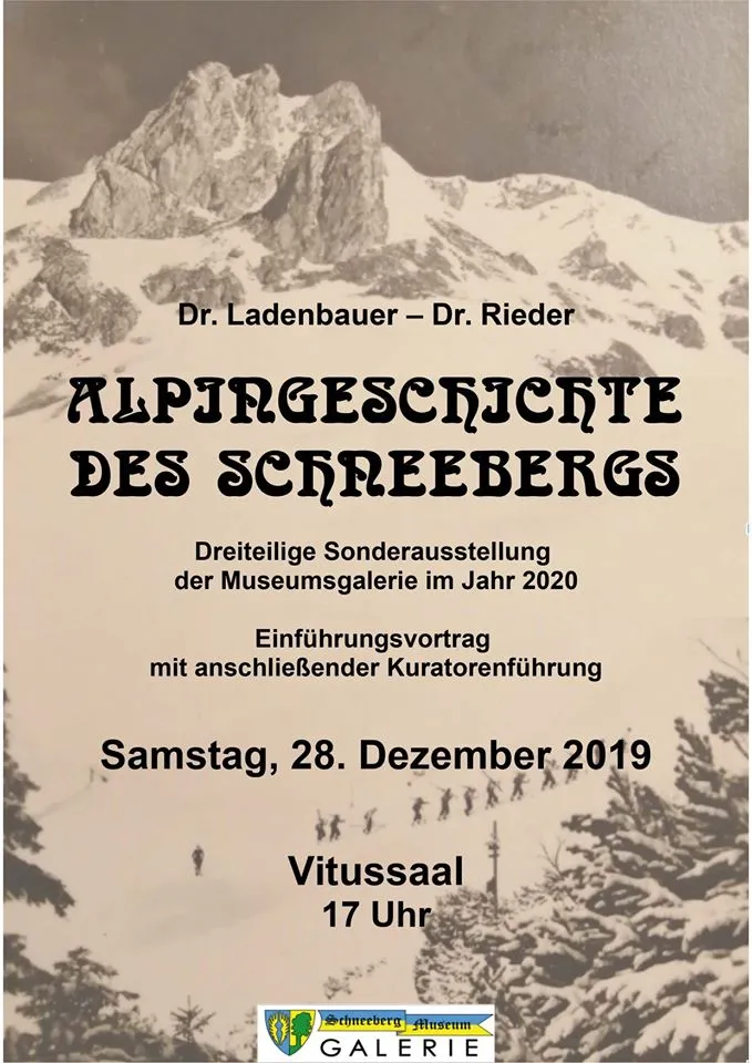 Original exhibition poster: Alpingeschichte des Schneebergs